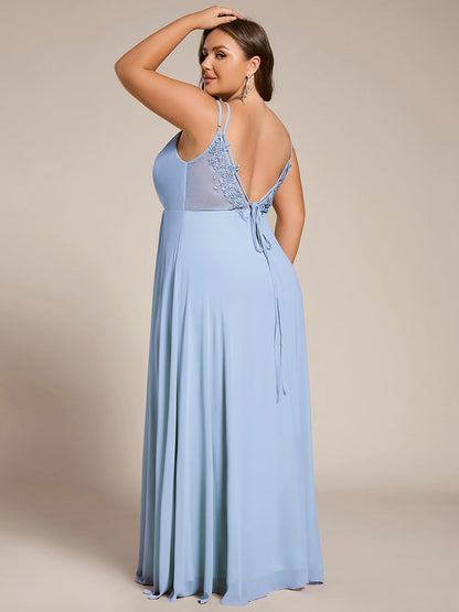 ever RUBY|Convertible Chiffon Lace Open Back Spaghetti Straps Bridesmaid Dress