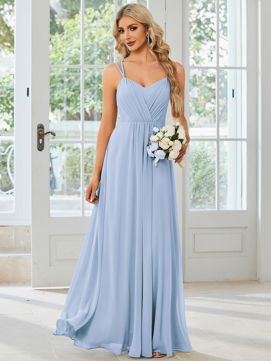 ever RUBY|Convertible Chiffon Lace Open Back Spaghetti Straps Bridesmaid Dress