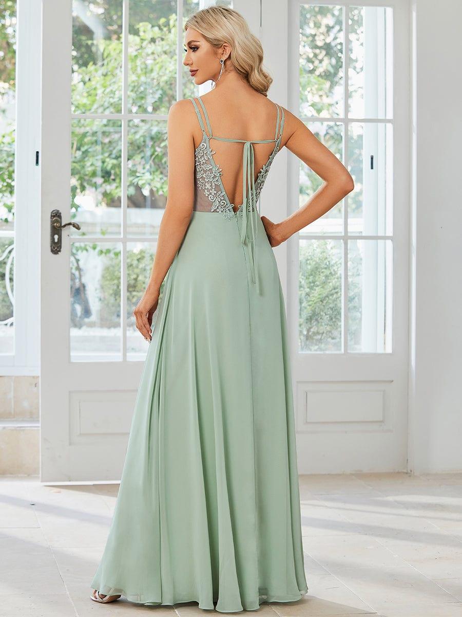 ever RUBY|Convertible Chiffon Lace Open Back Spaghetti Straps Bridesmaid Dress