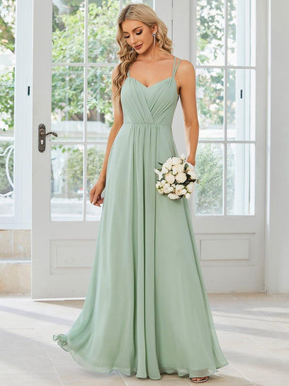 ever RUBY|Convertible Chiffon Lace Open Back Spaghetti Straps Bridesmaid Dress