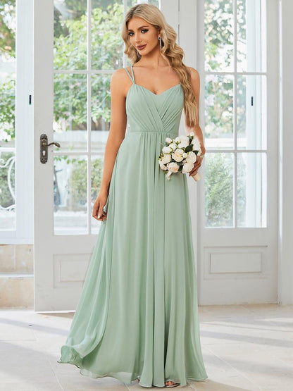 ever RUBY|Convertible Chiffon Lace Open Back Spaghetti Straps Bridesmaid Dress