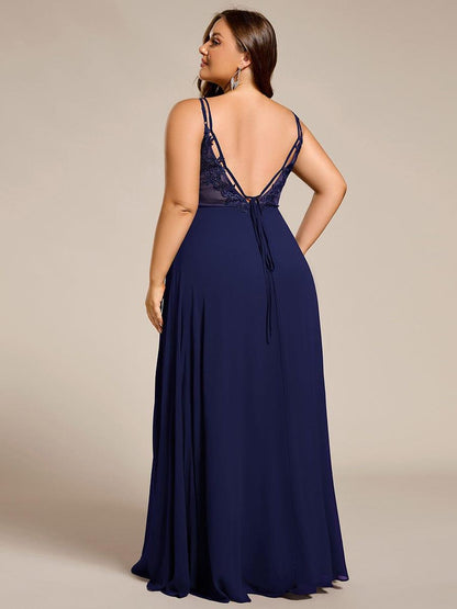 ever RUBY|Convertible Chiffon Lace Open Back Spaghetti Straps Bridesmaid Dress