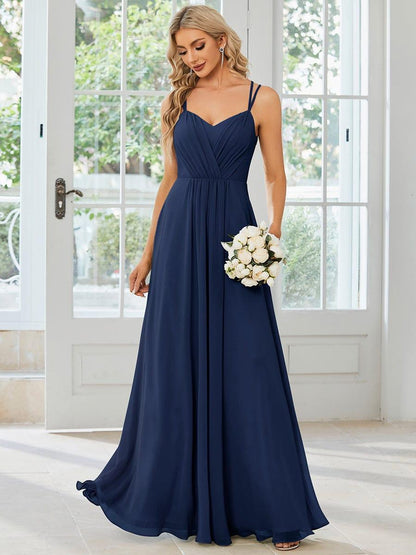ever RUBY|Convertible Chiffon Lace Open Back Spaghetti Straps Bridesmaid Dress