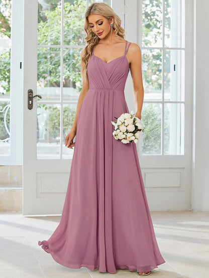 ever RUBY|Convertible Chiffon Lace Open Back Spaghetti Straps Bridesmaid Dress