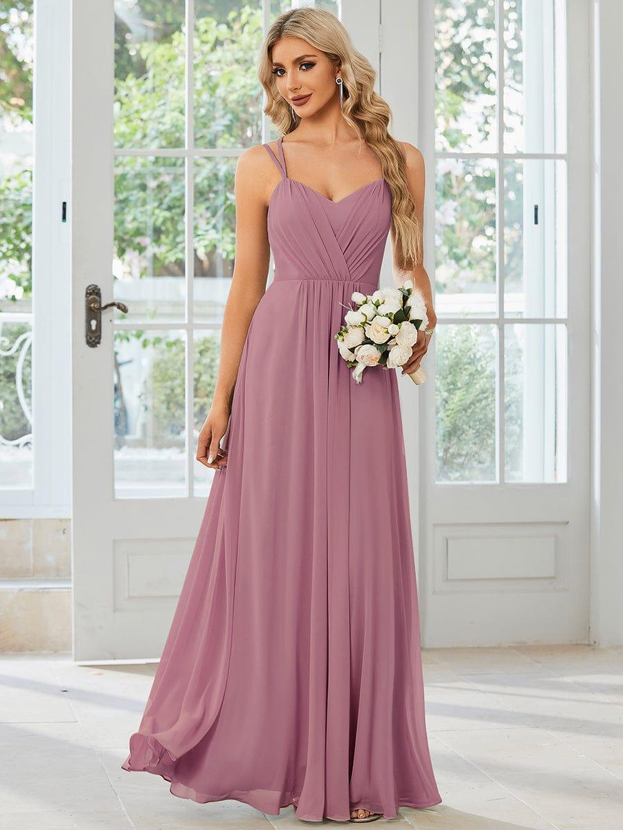 ever RUBY|Convertible Chiffon Lace Open Back Spaghetti Straps Bridesmaid Dress