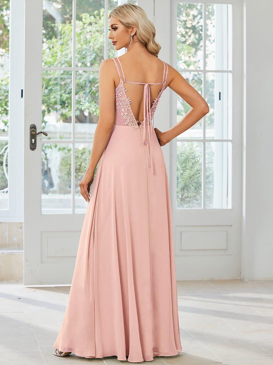 ever RUBY|Convertible Chiffon Lace Open Back Spaghetti Straps Bridesmaid Dress