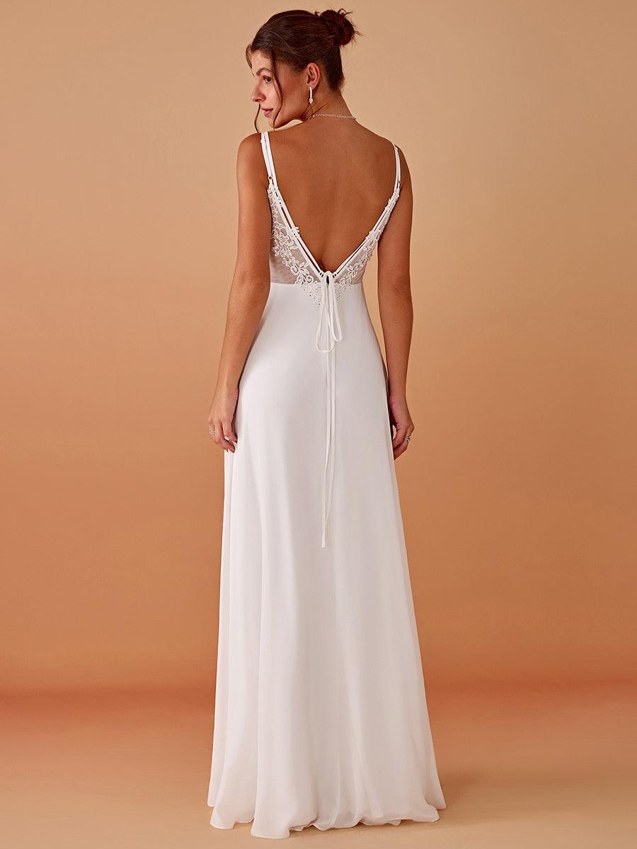 ever RUBY|Convertible Chiffon Lace Open Back Spaghetti Straps Bridesmaid Dress