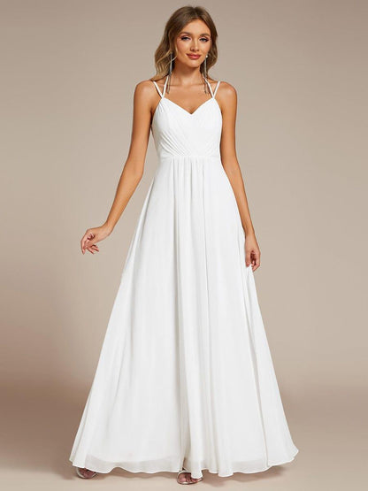 ever RUBY|Convertible Chiffon Lace Open Back Spaghetti Straps Bridesmaid Dress