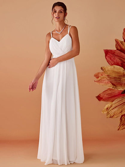 ever RUBY|Convertible Chiffon Lace Open Back Spaghetti Straps Bridesmaid Dress