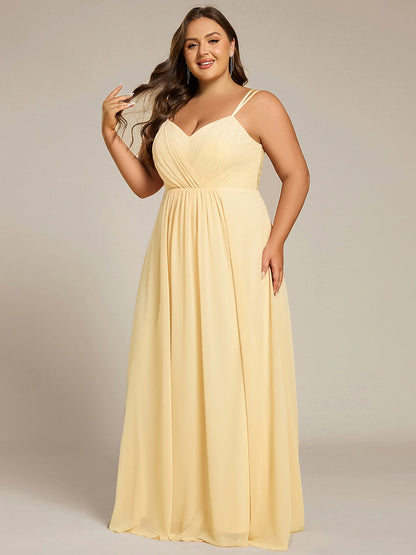 pretty RUBY|Plus Size Convertible Lace-Up Chiffon Bridesmaid Dress