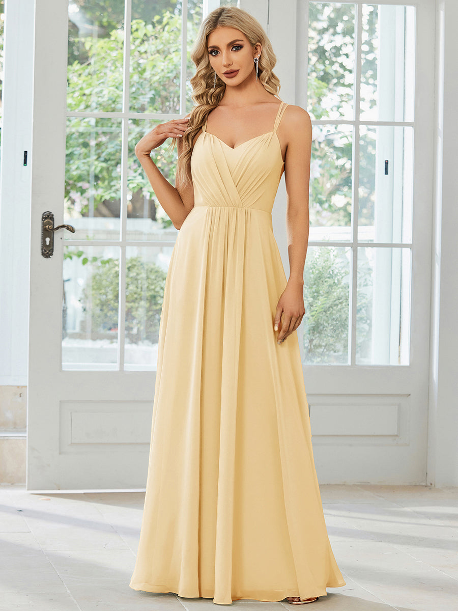 ever RUBY|Convertible Chiffon Lace Open Back Spaghetti Straps Bridesmaid Dress