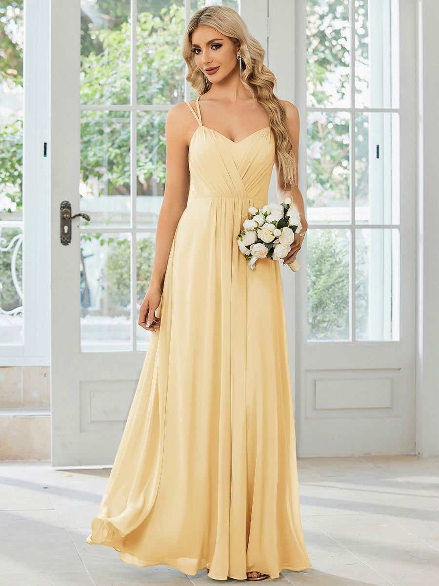 ever RUBY|Convertible Chiffon Lace Open Back Spaghetti Straps Bridesmaid Dress
