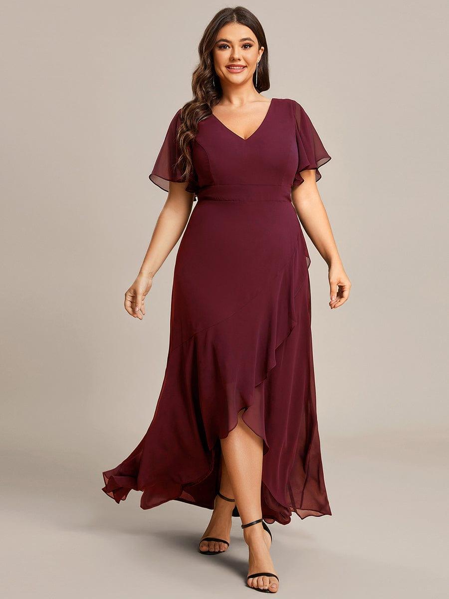 ever OREE|Charming Chiffon Bridesmaid Dress with Lotus Leaf Hemline