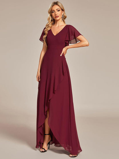 ever OREE|Charming Chiffon Bridesmaid Dress with Lotus Leaf Hemline