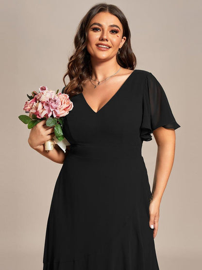 ever OREE|Charming Chiffon Bridesmaid Dress with Lotus Leaf Hemline
