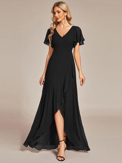 ever OREE|Charming Chiffon Bridesmaid Dress with Lotus Leaf Hemline