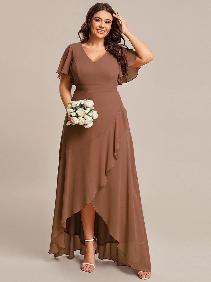 ever OREE|Charming Chiffon Bridesmaid Dress with Lotus Leaf Hemline