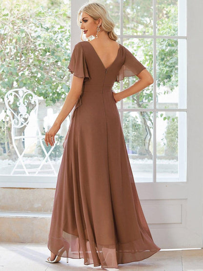 ever OREE|Charming Chiffon Bridesmaid Dress with Lotus Leaf Hemline