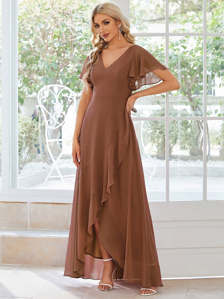 ever OREE|Charming Chiffon Bridesmaid Dress with Lotus Leaf Hemline