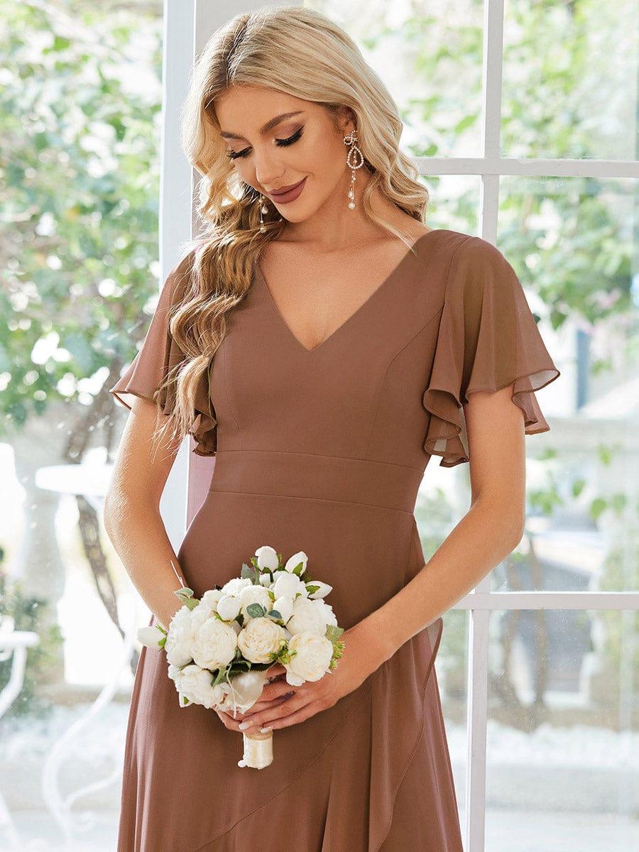 ever OREE|Charming Chiffon Bridesmaid Dress with Lotus Leaf Hemline