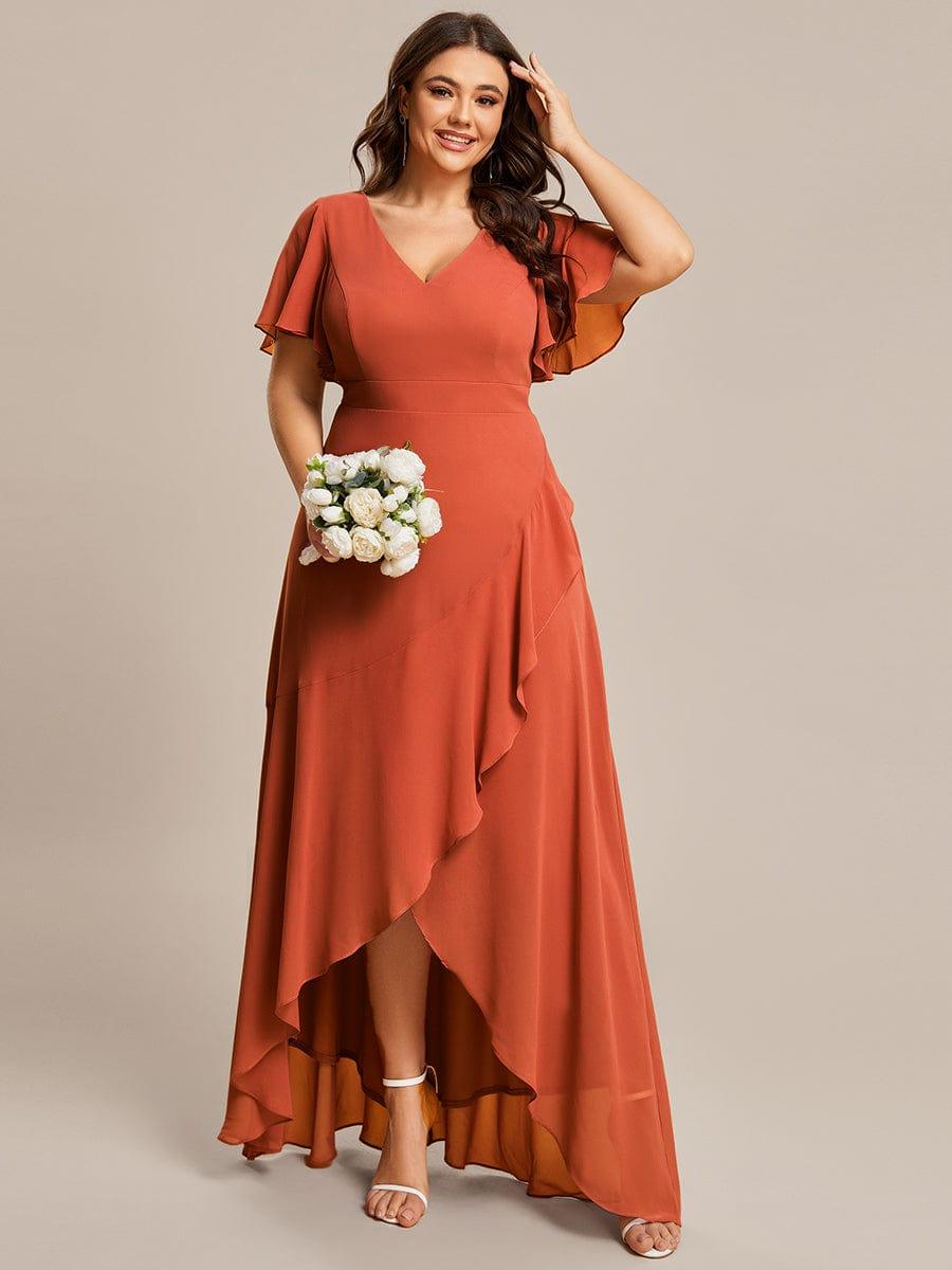 ever OREE|Charming Chiffon Bridesmaid Dress with Lotus Leaf Hemline