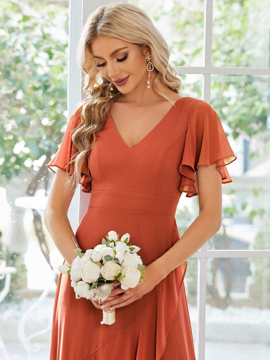ever OREE|Charming Chiffon Bridesmaid Dress with Lotus Leaf Hemline