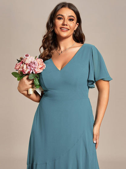 ever OREE|Charming Chiffon Bridesmaid Dress with Lotus Leaf Hemline