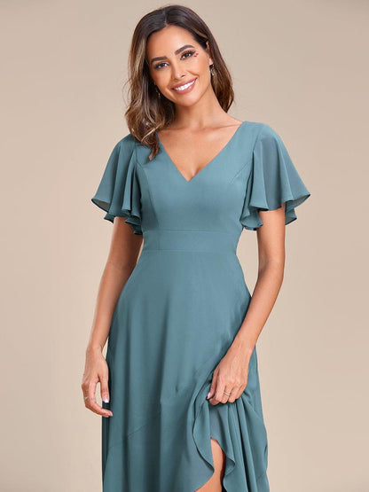 ever OREE|Charming Chiffon Bridesmaid Dress with Lotus Leaf Hemline