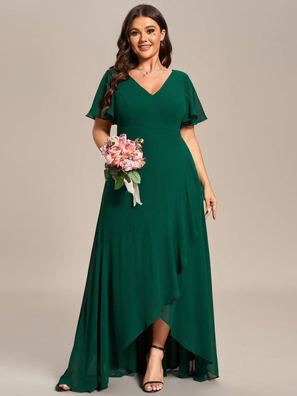 ever OREE|Charming Chiffon Bridesmaid Dress with Lotus Leaf Hemline