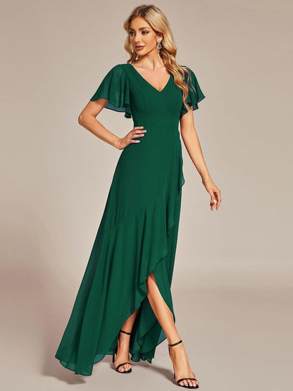 ever OREE|Charming Chiffon Bridesmaid Dress with Lotus Leaf Hemline