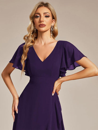 ever OREE|Charming Chiffon Bridesmaid Dress with Lotus Leaf Hemline