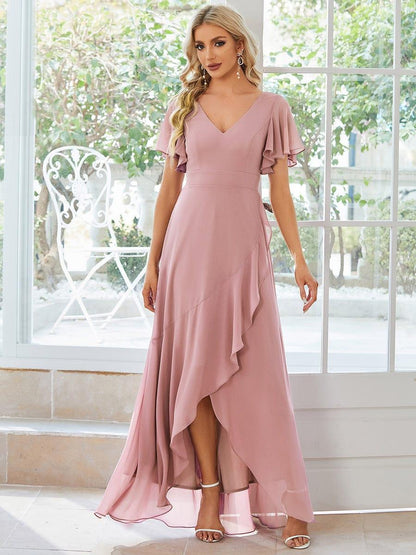 ever OREE|Charming Chiffon Bridesmaid Dress with Lotus Leaf Hemline