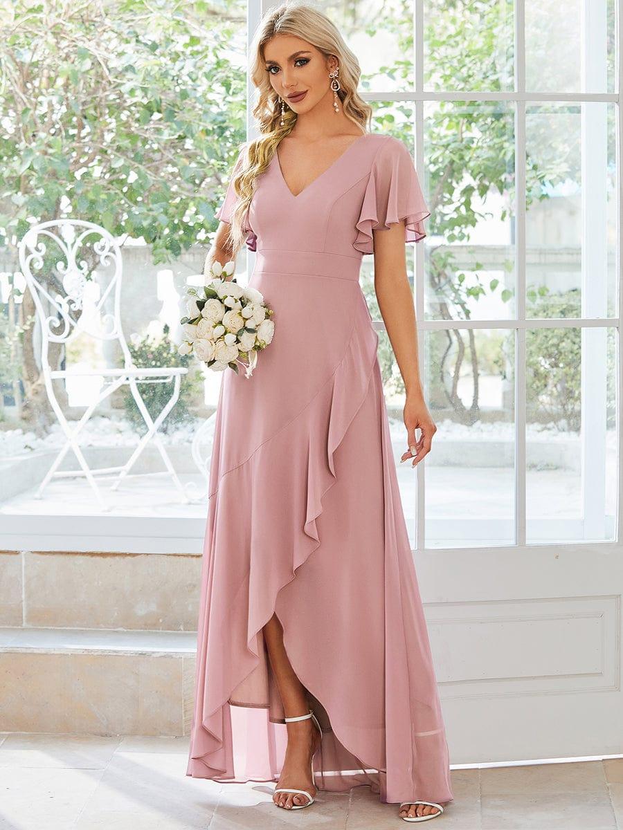 ever OREE|Charming Chiffon Bridesmaid Dress with Lotus Leaf Hemline