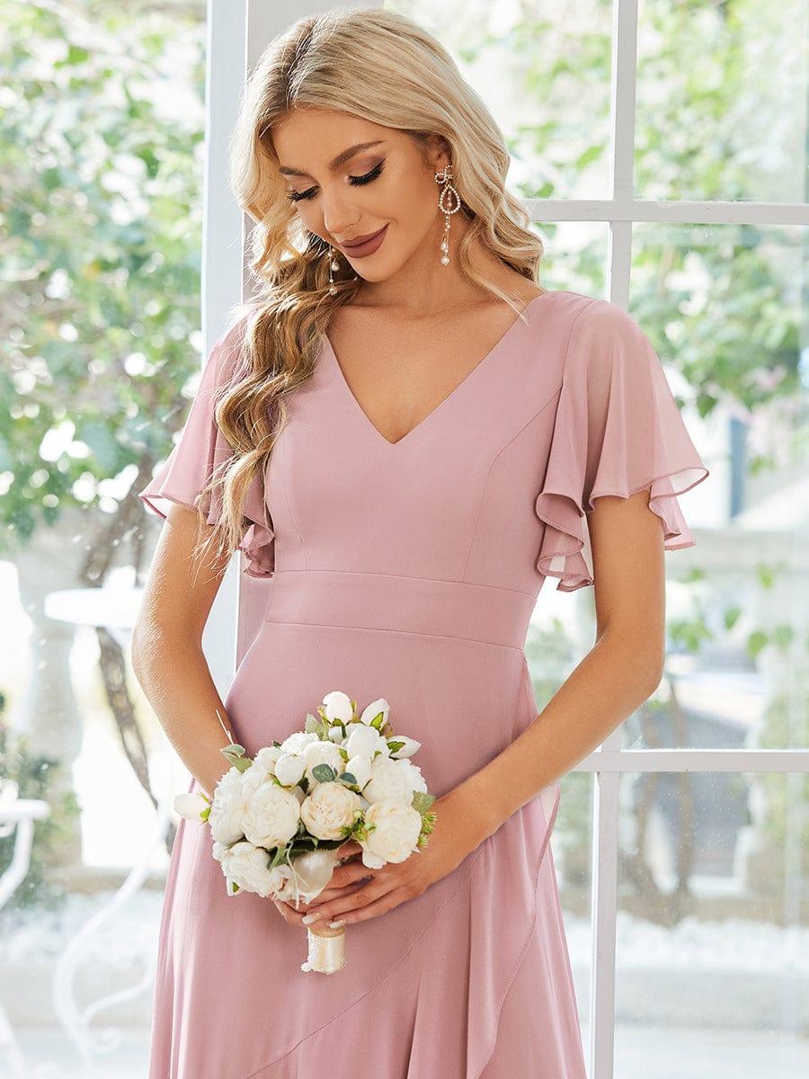 ever OREE|Charming Chiffon Bridesmaid Dress with Lotus Leaf Hemline