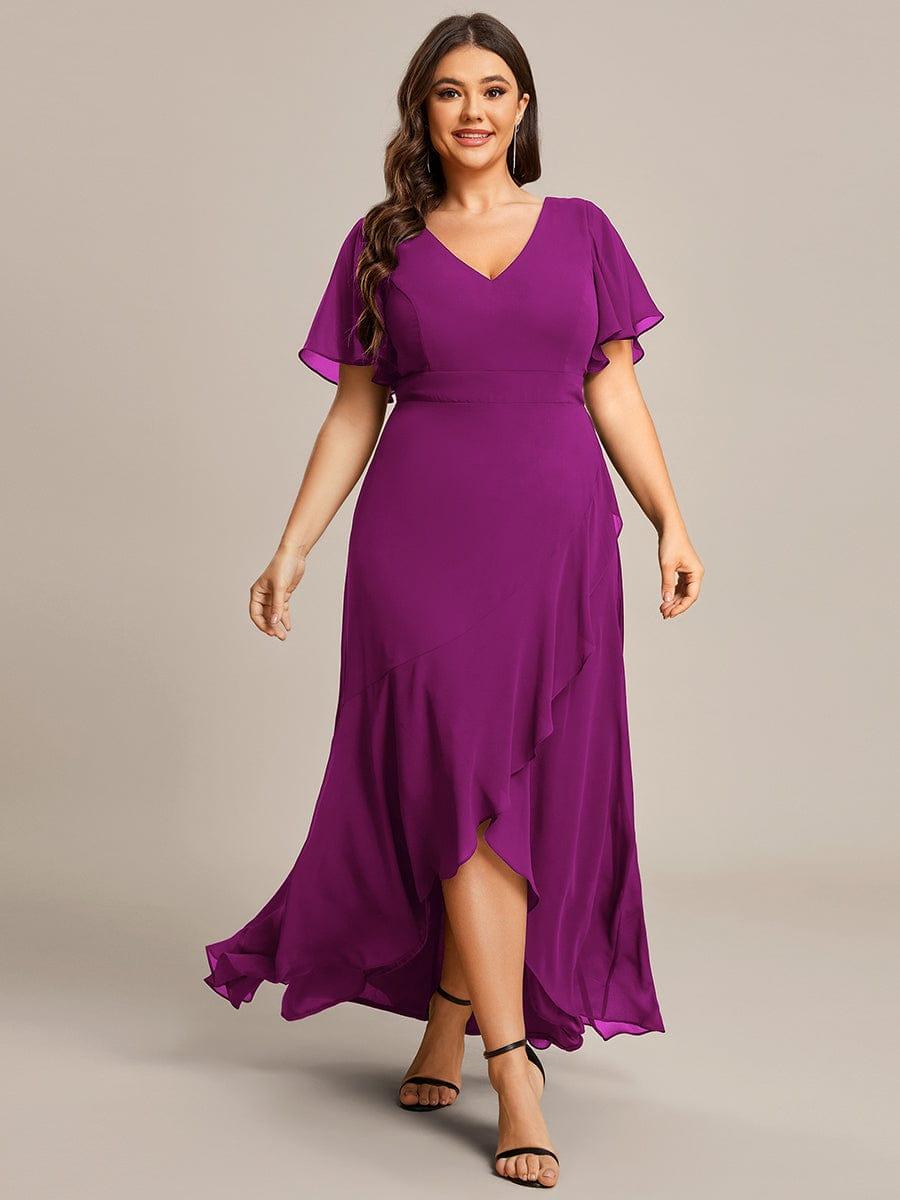 ever OREE|Charming Chiffon Bridesmaid Dress with Lotus Leaf Hemline