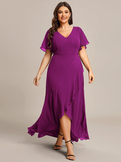 ever OREE|Charming Chiffon Bridesmaid Dress with Lotus Leaf Hemline