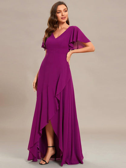 ever OREE|Charming Chiffon Bridesmaid Dress with Lotus Leaf Hemline