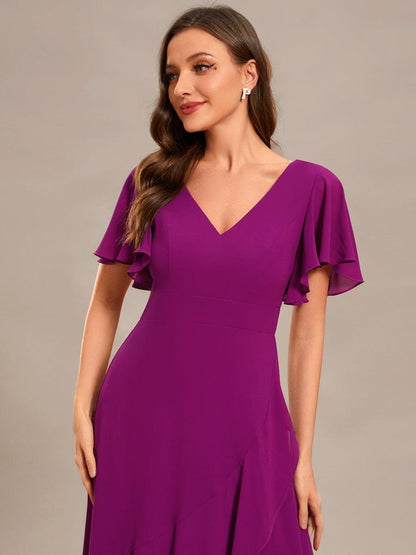 ever OREE|Charming Chiffon Bridesmaid Dress with Lotus Leaf Hemline