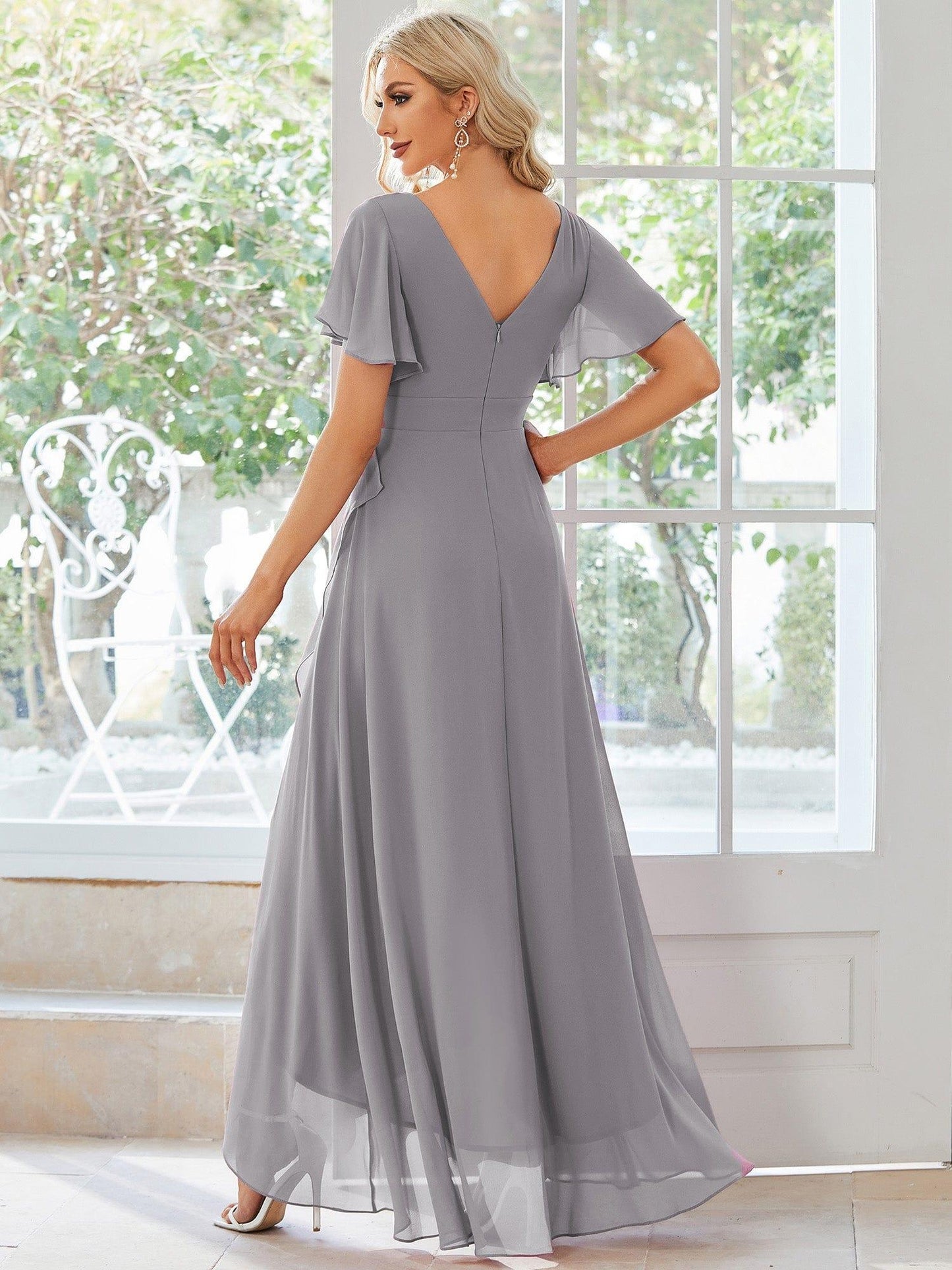 ever OREE|Charming Chiffon Bridesmaid Dress with Lotus Leaf Hemline