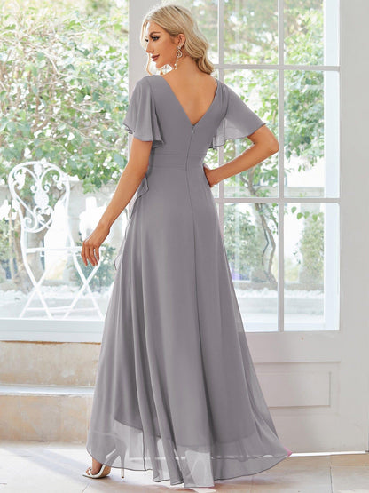 ever OREE|Charming Chiffon Bridesmaid Dress with Lotus Leaf Hemline