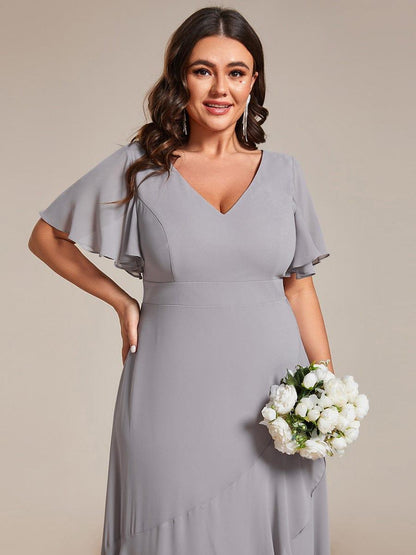ever OREE|Charming Chiffon Bridesmaid Dress with Lotus Leaf Hemline