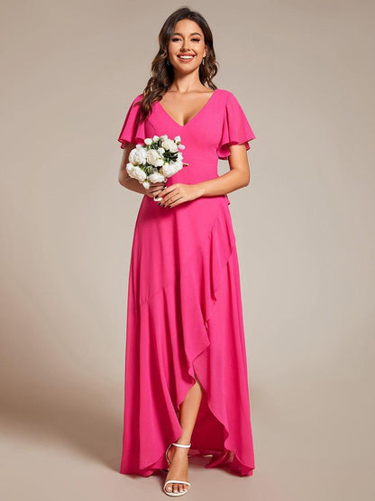 ever OREE|Charming Chiffon Bridesmaid Dress with Lotus Leaf Hemline