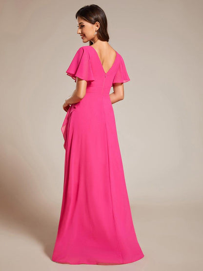 ever OREE|Charming Chiffon Bridesmaid Dress with Lotus Leaf Hemline