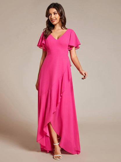 ever OREE|Charming Chiffon Bridesmaid Dress with Lotus Leaf Hemline