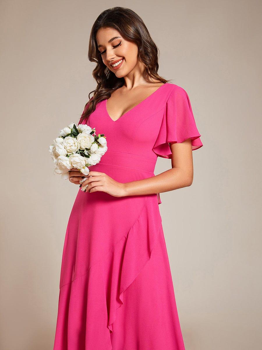 ever OREE|Charming Chiffon Bridesmaid Dress with Lotus Leaf Hemline