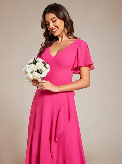 ever OREE|Charming Chiffon Bridesmaid Dress with Lotus Leaf Hemline