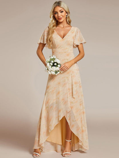 ever OREE|Charming Chiffon Bridesmaid Dress with Lotus Leaf Hemline