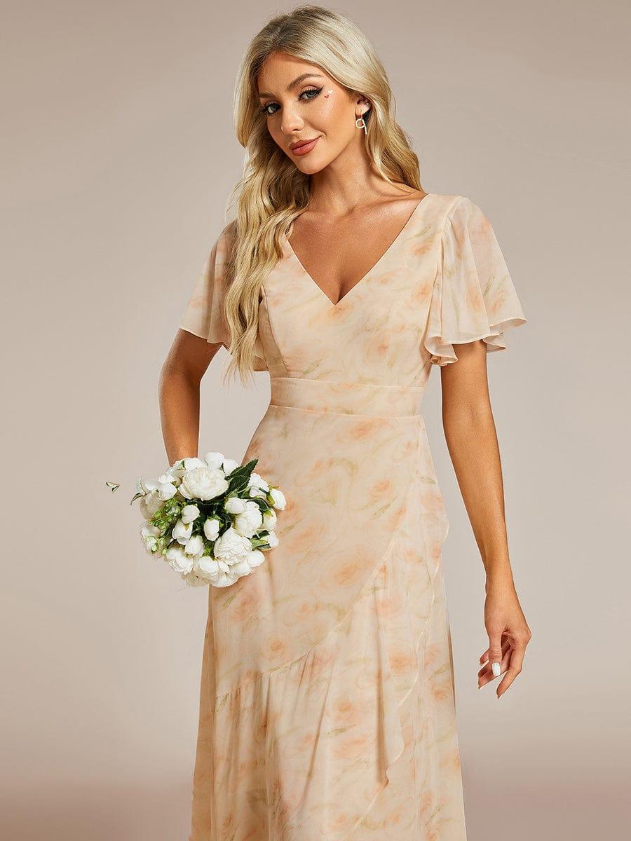 ever OREE|Charming Chiffon Bridesmaid Dress with Lotus Leaf Hemline