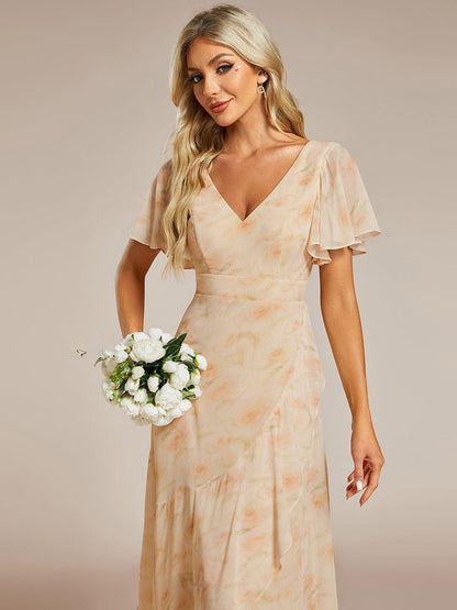 ever OREE|Charming Chiffon Bridesmaid Dress with Lotus Leaf Hemline