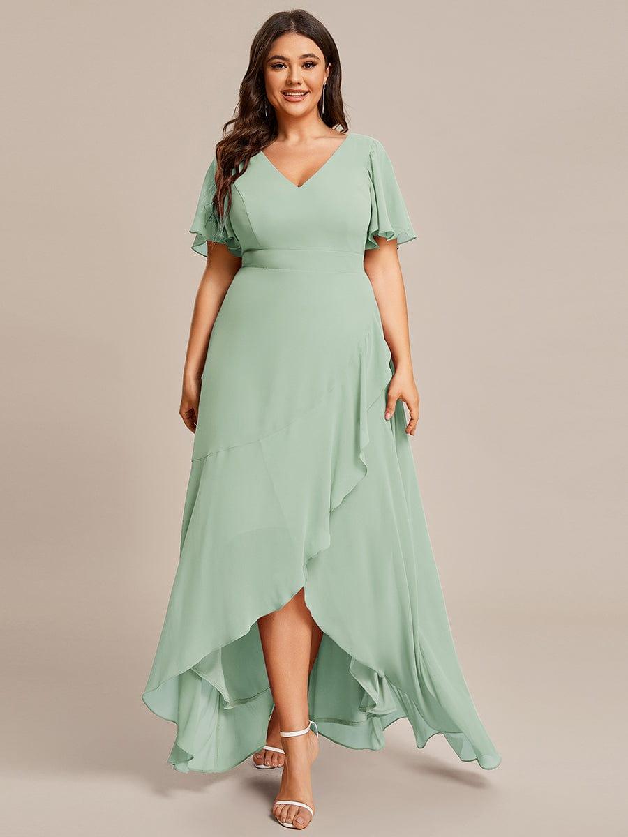 ever OREE|Charming Chiffon Bridesmaid Dress with Lotus Leaf Hemline